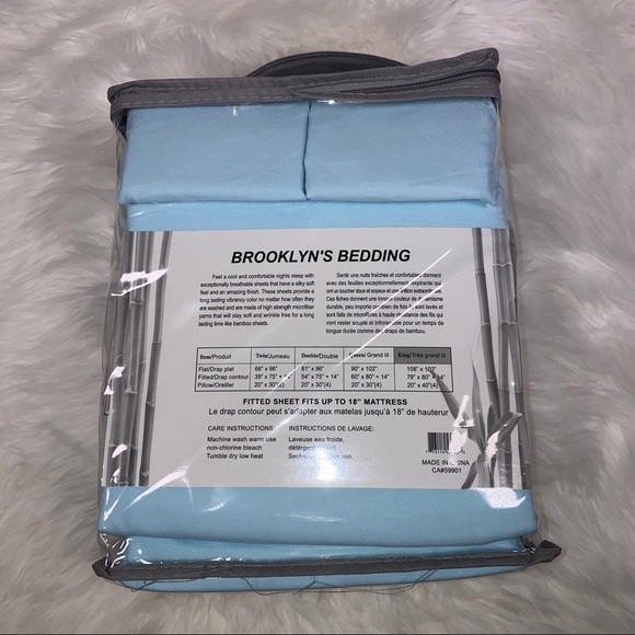 ✨SALE✨King 6pc Ice Blue Bedsheets - Picture 4 of 5